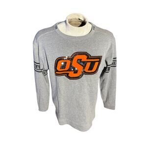 Victoria’s Secret PINK OSU Oklahoma State Cowboys Sequin Long Sleeve Shirt Sz S